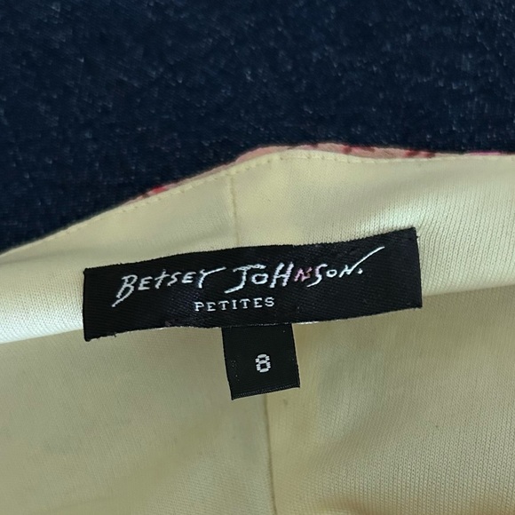 VTG Betsey Johnson Peach Floral Print Beaded Hem Sleeveless Dress Sz 8 PETITE - Picture 15 of 15